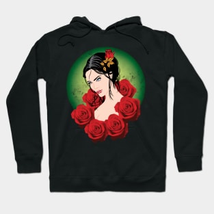 Girl and Flowers Hoodie